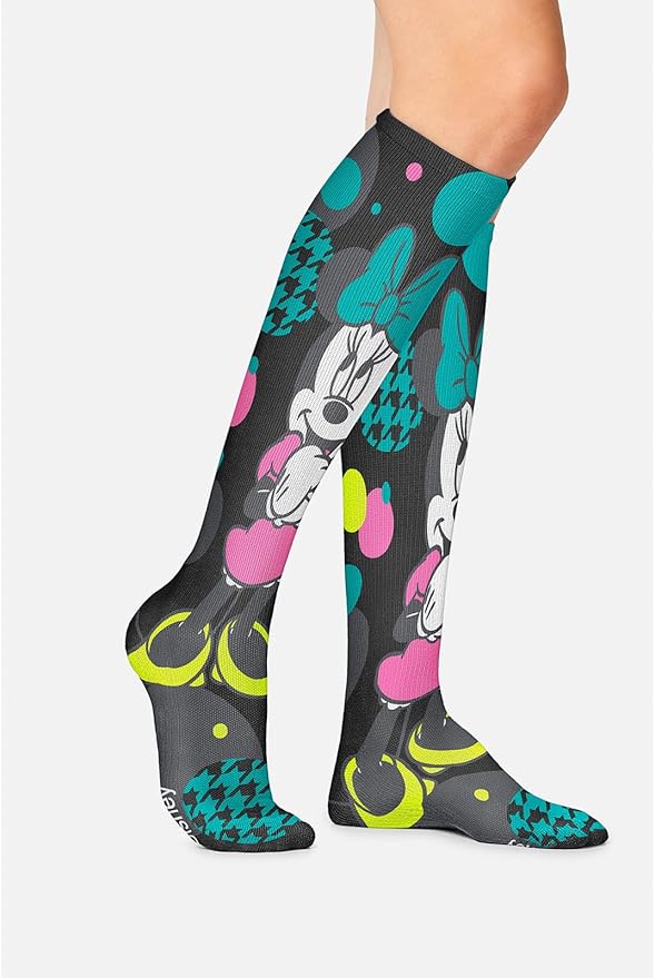 Cherokee Women's 10-15mmHg Compression Socks – Fun Print Knee Highs with Light Support, Soft Feel - PRINTSUPPORT