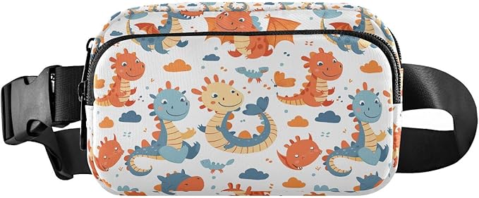 Cute Dinosaur Dino Fanny Pack for Women Men Water Resistant Fashion Waist Packs with Adjustable Strap Belt Bag for Travel Workout Jogging Hiking 21220132