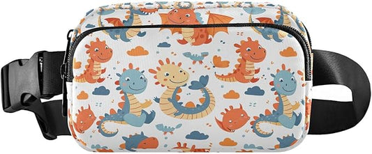 Cute Dinosaur Dino Fanny Pack for Women Men Water Resistant Fashion Waist Packs with Adjustable Strap Belt Bag for Travel Workout Jogging Hiking 21220132