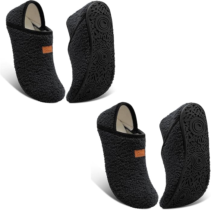 BARERUN Slippers Bulk for Women Men with Rubber Sole Soft-Lightweight House Slipper Socks Wide Barefoot Slippers Around House Shoes Non Slip Indoor/Outdoor