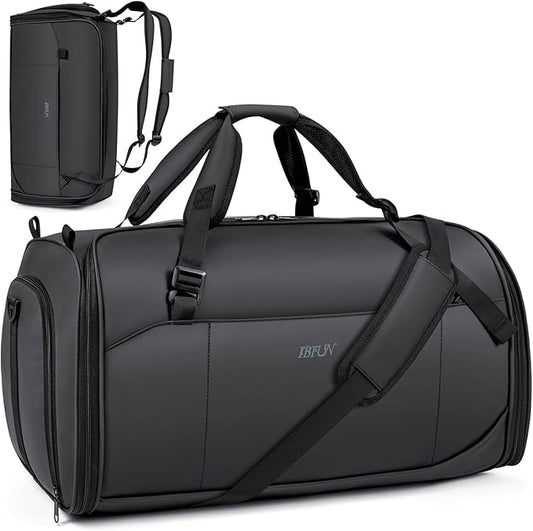 Convertible Garment Bags for Travel - Carry on Garment Duffle Bag with Backpack Straps for Men Women, 4 in 1 Large Travel Duffel Bags with Shoes Compartment Hanging Suit Dress Weekender Bag