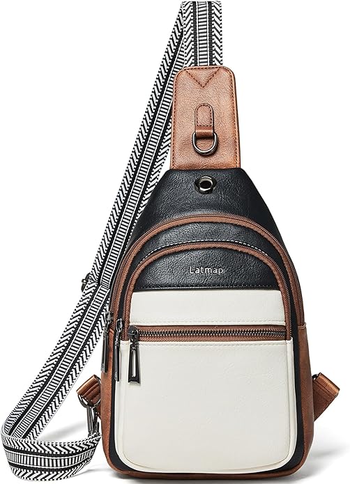 Sling Bag For Women Faux Leather Small Casual Daypack Backpack Fanny Pack Crossbody Chest Bags Purse
