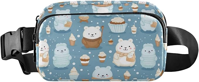 Cute Bear Ice Cream Fanny Pack for Women Men Water Resistant Fashion Waist Packs with Adjustable Strap Belt Bag for Travel Workout Jogging Hiking 21219742