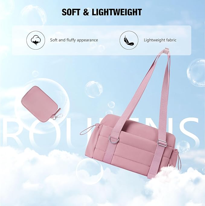 ROULENS Small Gym Bag for Women 2 Set Mini Gym Duffle Bag with Wet Compartment and Coin Wallet, Gym Tote Bag for Workout/Sport/Travel