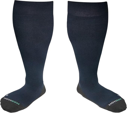 Plus Size Compression Knee High Socks, Wide Calf Extra Large for Men and Women, Comfortable Cotton