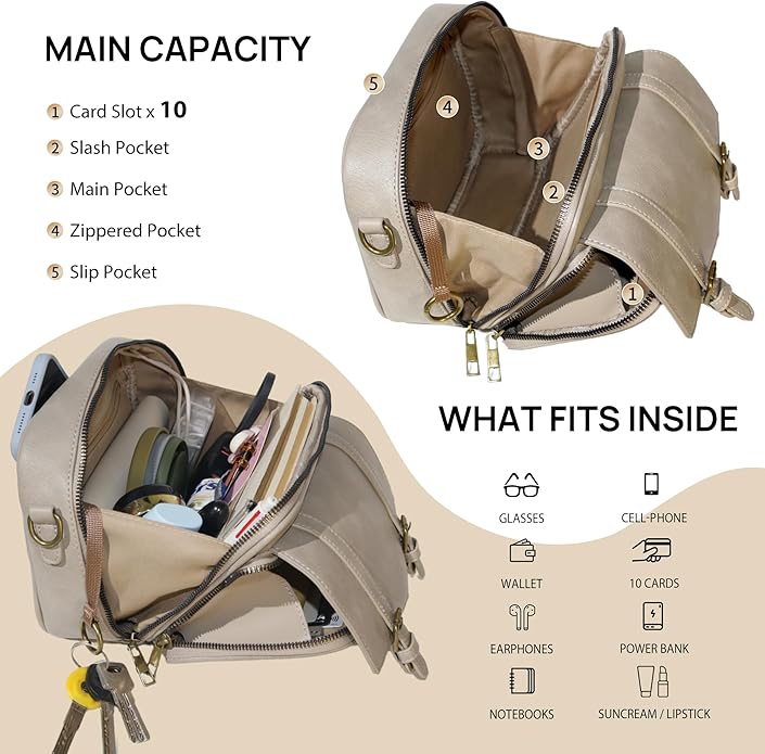 Women‘s Anti Theft RFID Blocking Small Vegan Leather Crossbody Bag Travel Purse With Built In Wallet Messenger Bag