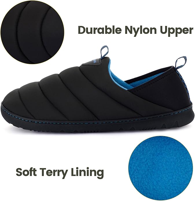 RockDove Men's Pufflite Two-Tone Quilted Loafer Slipper with Indoor/Outdoor Sole