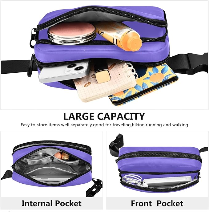 Fanny Pack for Women Men Water Resistant Fashion Waist Packs with Adjustable Strap Belt Bag for Travel Workout Jogging Hiking Medium Slateblue