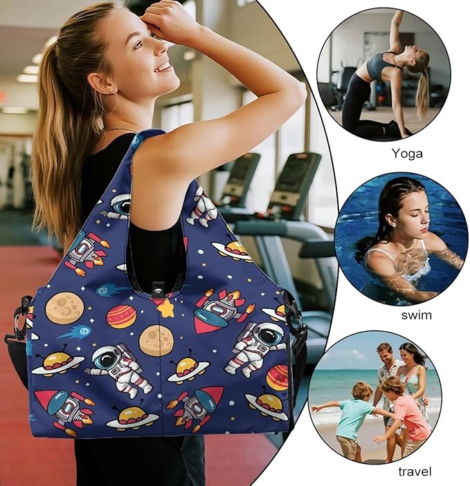 Mens Gym Bags with Yoga Mat Holder Mens Duffle Bag with Inner Pocket, Shoe Compartment, Small Travel Bag Ventilated Lightweight Gift for Soldier