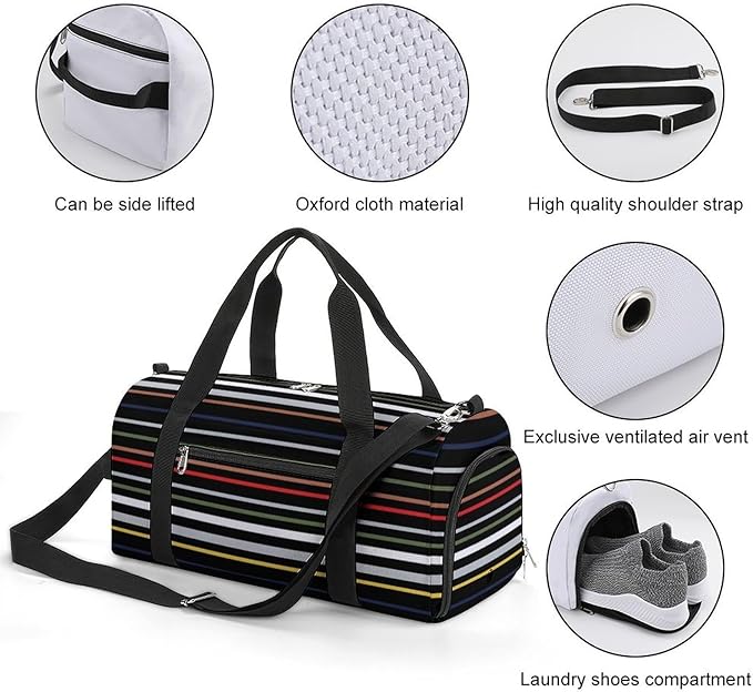 Gym Bag for Men & Women with Shoe Compartment Duffle Bag for Travel Sports Weekender Fitness Overnight