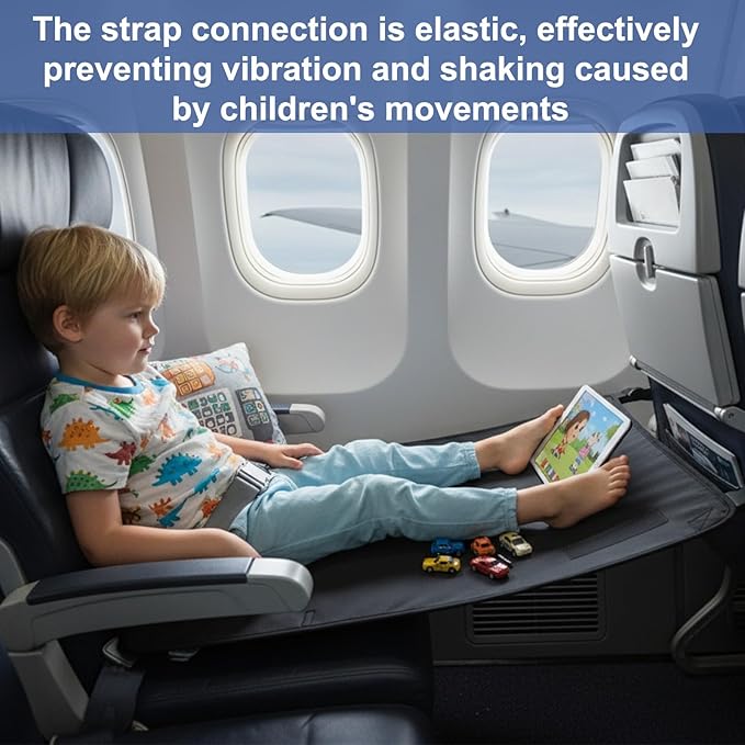 Toddler Airplane Bed | Kids Airplane seat Extender | Easy to Install for ariplane, Train, Cars | Kids Airplane Travel Essentials | Foot Rest Cushion (Without Foot Pads)