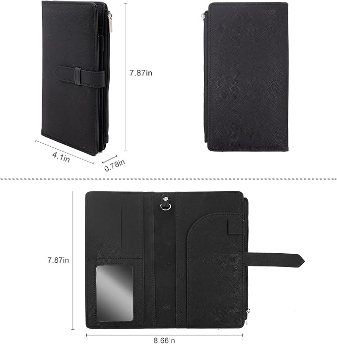 Deziliao Passport Wallet for Men and Women, Mulit-purpose RFID Blocking Passport Holder Travel Wallet, Passport and Vaccine Card Holder Combo, Travel Essentials Passport Cover Case（Black）