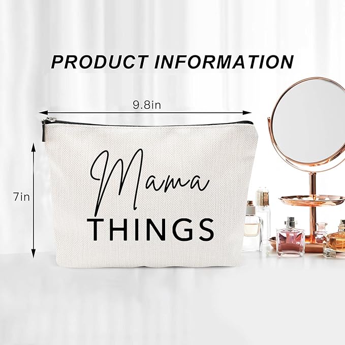 Mom & Baby Pouch Set, Diaper Bag Organizer Insert, Canvas Travel & Hospital Bag Essentials, Mommy Bag Organizer, Makeup & Toiletry Bags for New Moms, Gift for Baby Shower (Set of 2)