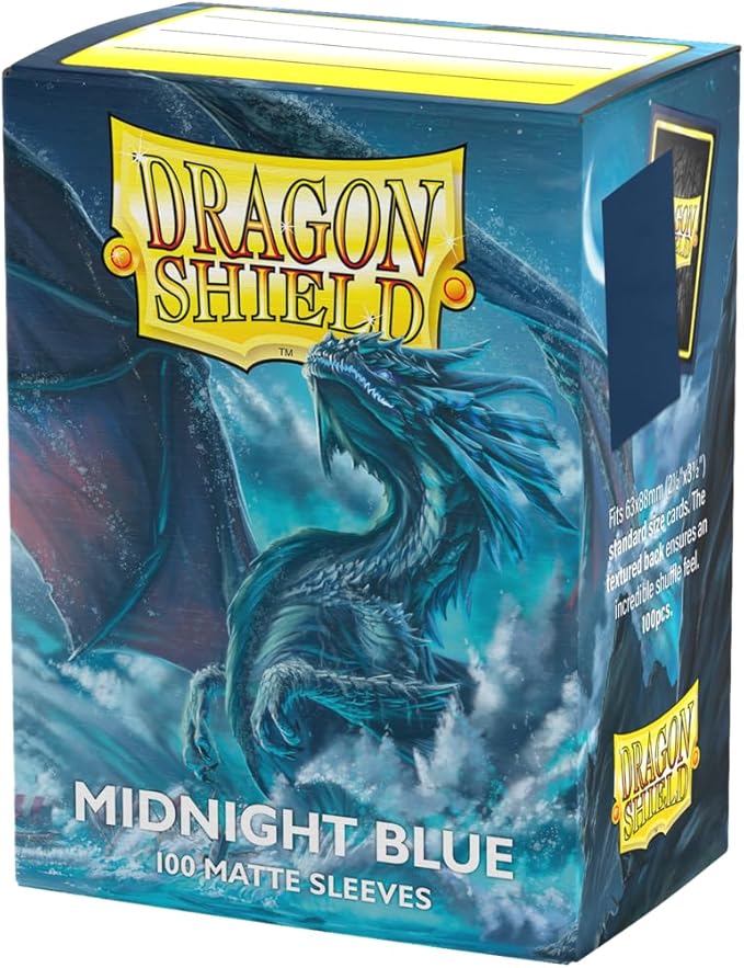 Dragon Shield | Standard Size Card Matte Sleeves | 100 CT - Smooth & Tough Premium TCG Sleeves | Compatible with Pokemon, Flesh & Blood, One Piece & Magic The Gathering | Midnight Blue
