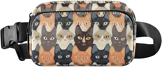 Kawaii Cat Fanny Pack for Women Men Water Resistant Fashion Waist Packs with Adjustable Strap Belt Bag for Travel Workout Jogging Hiking 21219379