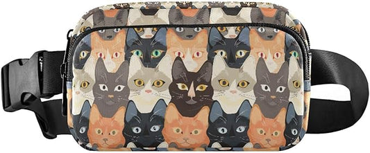 Kawaii Cat Fanny Pack for Women Men Water Resistant Fashion Waist Packs with Adjustable Strap Belt Bag for Travel Workout Jogging Hiking 21219379