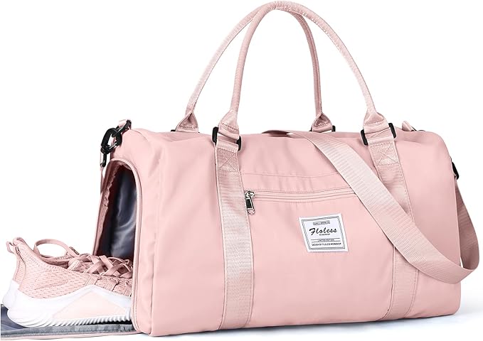 Gym Bag Womens Mens with Shoes Compartment and Wet Pocket Travel Duffel Bags for Women for Plane Sport Gym Tote Bags Swimming Yoga Small Waterproof Weekend Overnight Carry on Bag Hospital Holdalls