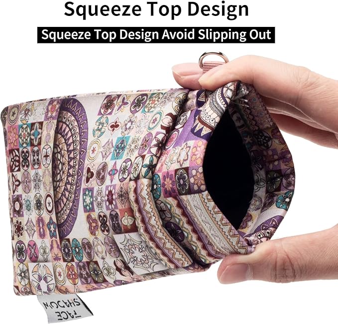 Face Shadow Double Glasses Case Soft Eyeglass Case For Women Men Squeeze Top Sunglasses Case With Cleaning Cloth
