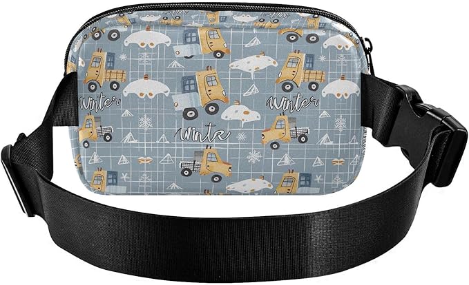 Kawaii Snow Trunk Fanny Pack for Women Men Water Resistant Fashion Waist Packs with Adjustable Strap Belt Bag for Travel Workout Jogging Hiking 21219434