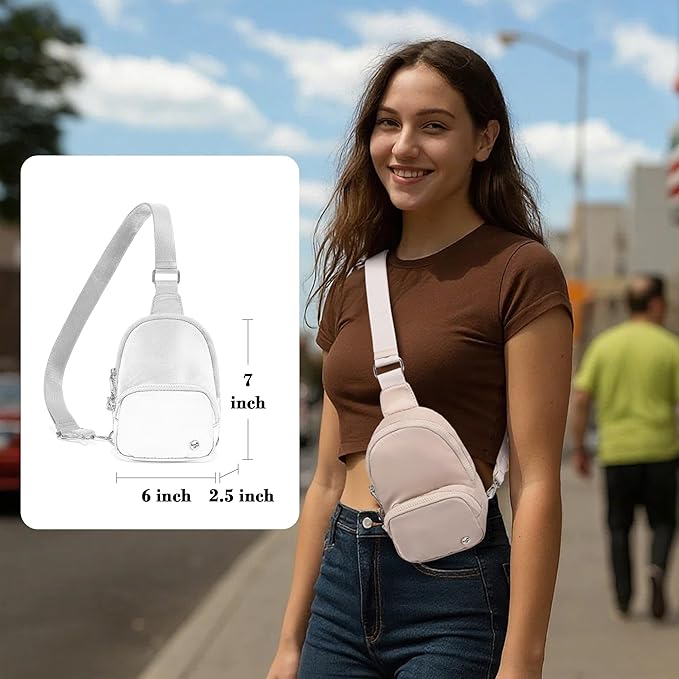 NEICOA Anti Theft Crossbody Bags for Women Small Nylon RFID Sling Bag Lightweight Travel Purse for Daily Casual Use(Apricot)