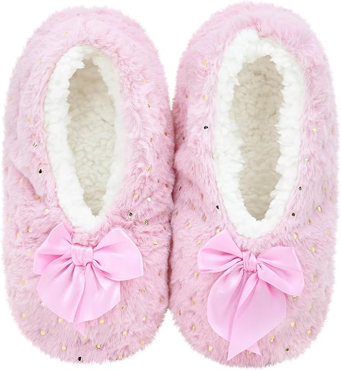 Panda Bros Slipper Socks for Women Grippers, Fuzzy Cozy Fleece Slipper Socks, Soft, Warm House Slippers