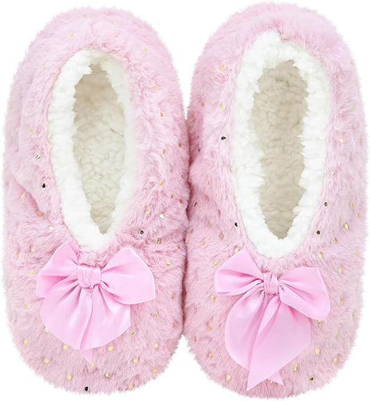 Panda Bros Slipper Socks for Women Grippers, Fuzzy Cozy Fleece Slipper Socks, Soft, Warm House Slippers
