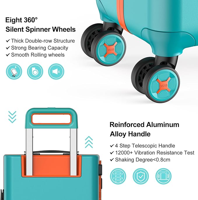 20 Inch Carry-on Luggage Zipperless for Women, Hardside Rolling Suitcase with Spinner Wheels & TSA Lock,PC Lightweight Carry on Luggage Airline Approved 22x14x9 Hard Case