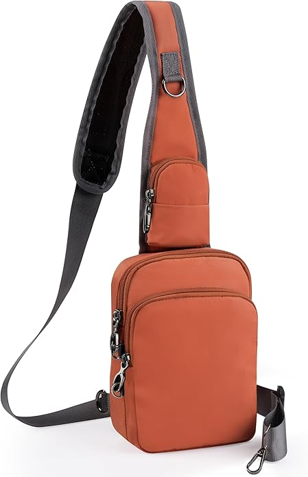 Sling Bag, Crossbody Bag with Zipper Lock, RFID & Water Resistant for Women and Men Small Chest Bag for Travel Casual