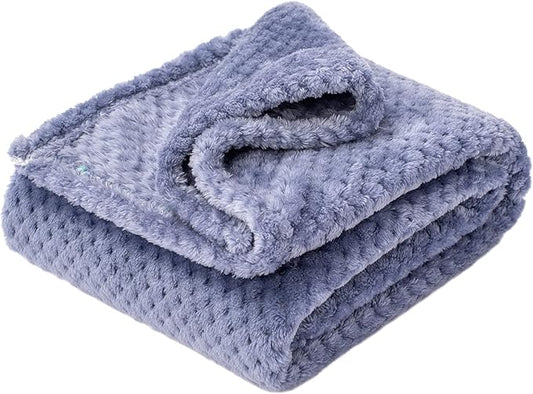 Fuzzy Blanket or Fluffy Blanket for Baby Girl or boy, Soft Warm Cozy Coral Fleece Toddler, Infant or Newborn Receiving Blanket for Crib, Stroller, Travel, Decorative (40”×60”, Pearl Blue)