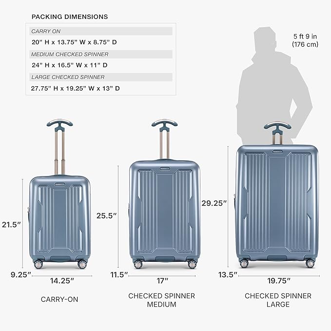 Traveler's Choice Ultimax II Polycarbonate Hardside Luggage with Spinner Wheels, Teal, 29-Inch Large Luggage