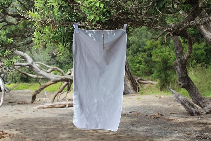 Super Towel for Sports, Travel & Beach — Lightweight, Compact, Absorbent, Quick-Dry, Soft Microfiber Suede — For Hiking, Gym, Beach, Yoga, Swimming, and Adventures (Gray+Pink, M (40x20"))