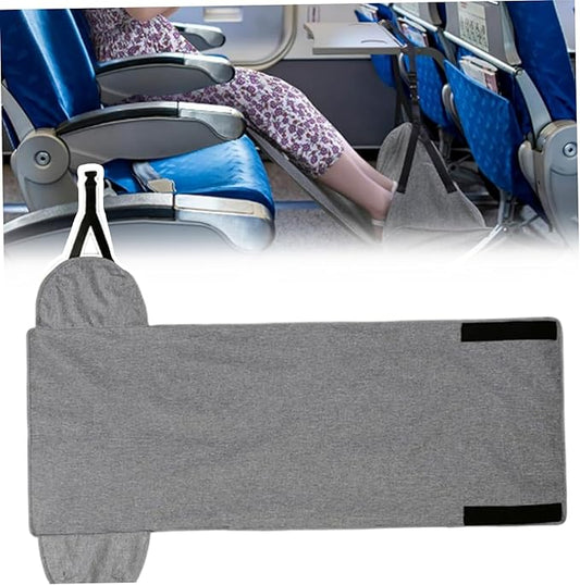 Airplane Foot Hammock Portable Height Adjustable Foot Hammock for Plane Travel Relieves Legs Pressure Feet Rest for Office, Desk, Bus, Train, Long Trip for Plane Travel