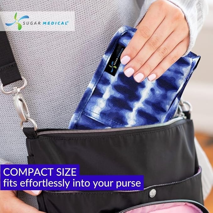 Sugar Medical Diabetes Supply Case | Medical Supplies Travel Bag | Glucose Meter Organizer | Diabetic Care Products | Glucometer Kit (Blue Tie Dye)