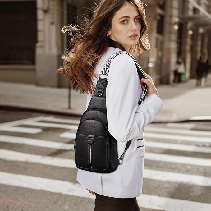 Womens Sling Bag Crossbody Bags for Women Vegan Leather Sling Backpack Daypack Fanny Pack Crossbody Purse Travel