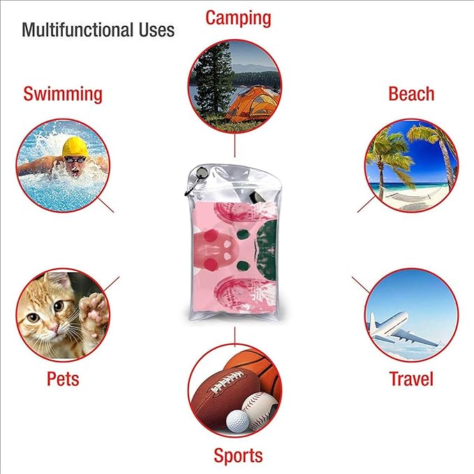 Pink Abstract Strokes Sand Free Beach Towel – 27.5"X55" Quick Dry Microfiber Beach Towels For Travel, Swimming, Pool, And Camping, Absorbent And Compact Beach Essential For Women, And Men