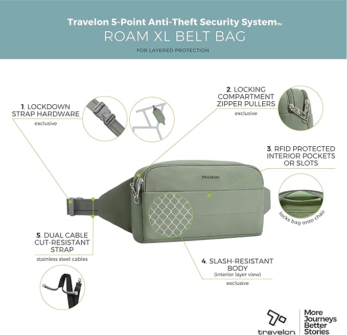 Travelon Anti-Theft Roam XL Belt Bag