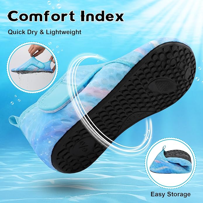 Scurtain Barefoot Water Shoes for Women Men Beach Swim Aqua Socks Summer Quick-Dry Sandals Slippers