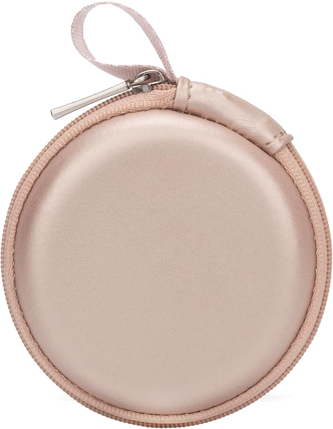 Ginsco Mini-Portable Hard Shell Earbuds Case for Apple EarPods Headphones USB-C Wired Ear Buds/Samsung Galaxy Wired Earbuds, Travel Case for Earphones Earplugs (1, Rose Gold)