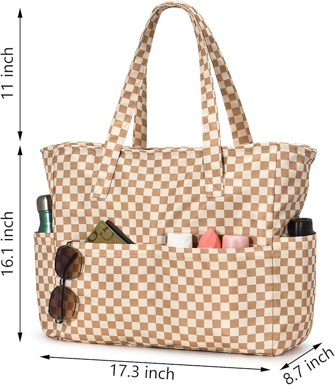 oscaurt Beach Bags for Women Large Waterproof Sandproof Beach Tote Swim Pool Bag with Zipper for Travel Vacation Essentials