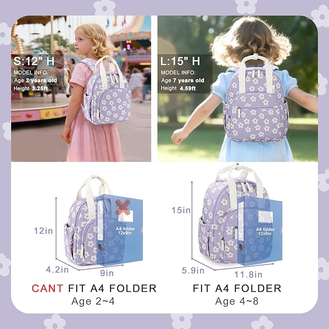 Bluboon Toddler Backpack for Girls Boys 2-4 Cute 12" Preschool Kindergarten Backpacks Kids Daycare Bags School Travel
