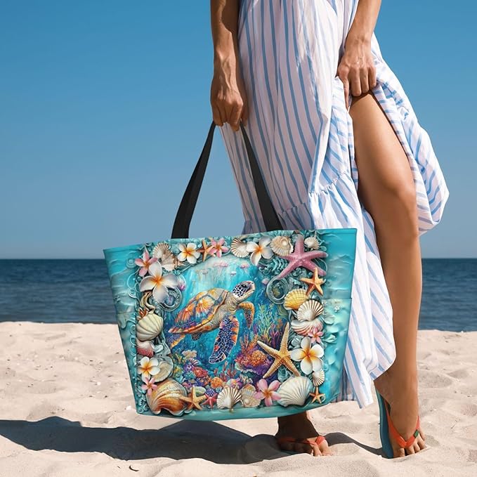 Extra Large Beach Bags For Women, Waterproof Beach Totes Bags For Women, Lightweight Foldable Pool Bag With Zipper