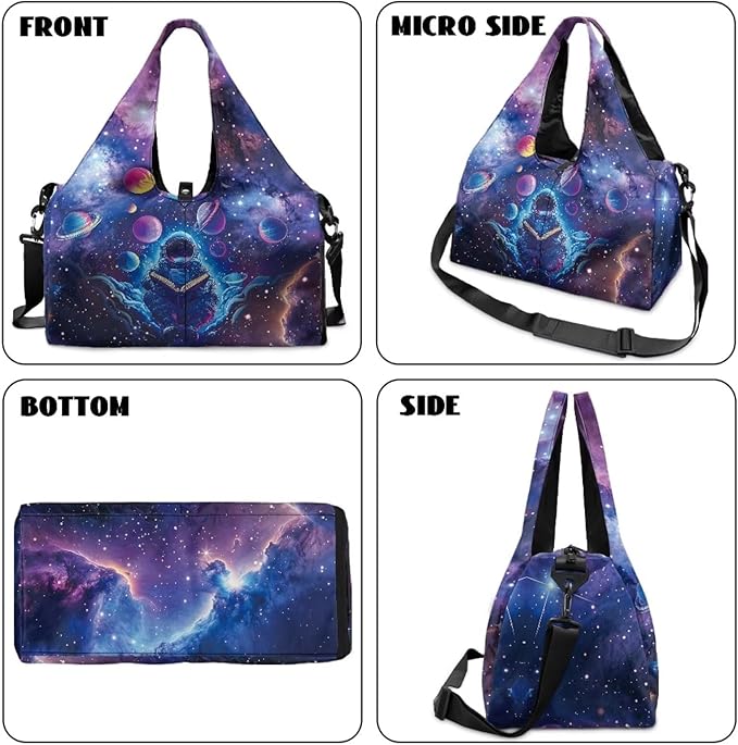 Mens Gym Duffle Bag Double Zipper Gym Bags for Men with Shoe Compartment, Yoga Mat Carrier, Mens Small Gym Bag for Running Swimming Pilates