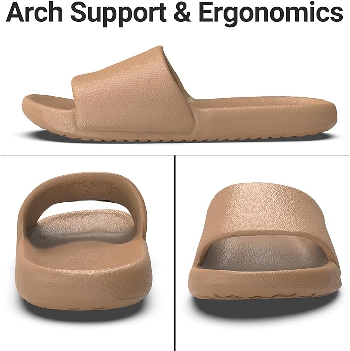 Shower Shoes for Women & Men - Non-Slip House Slippers - Cloud Comfort Slides - Quick-Dry, Arch Support - Perfect for Bathroom, Beach, Pool, Travel