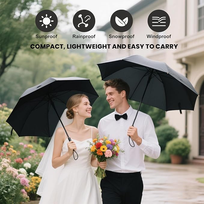 MRTLLOA 42/49 Inch Compact Travel Essentials Umbrella for Rain, Lightweight, Portable, Automatic, Strong, Waterproof Folding Umbrellas for Women, Men and Teenagers