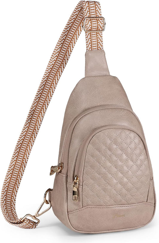 Crossbody Bags for Women Anti Theft Small Sling Handbag with Zipper Lock Vegan Leather RFID Blocking Chest Pure