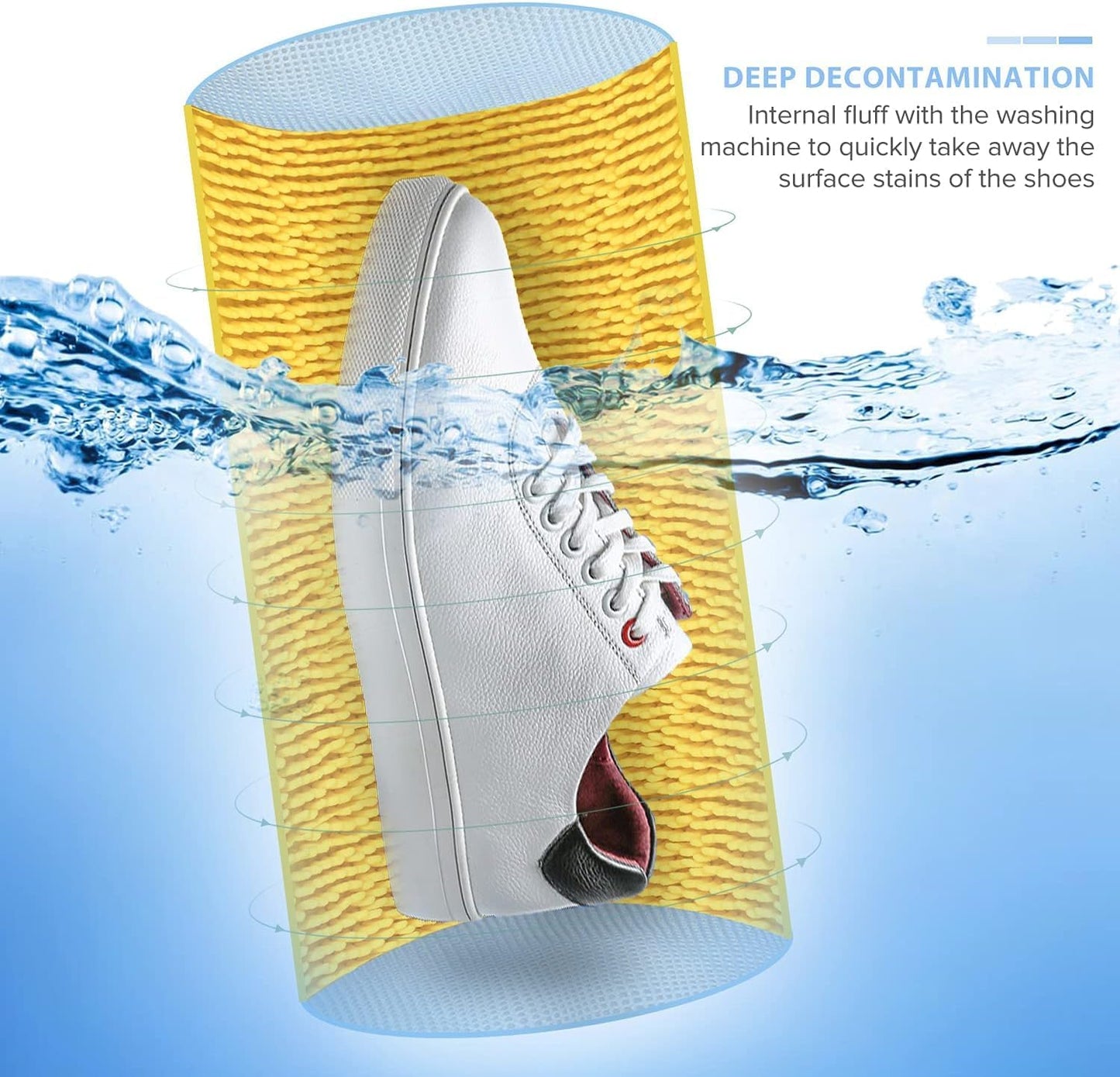 Shoe Washing Machine Bag 2PCS, Reusable Durable Zipper Laundry Bag Shoe Washing Bag for Washer and Dryer, Sneaker Tennis Cleaning Bags, Yellow