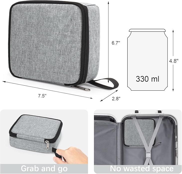 Bukere Travel Sunglasses Organizer Glasses Case, 3 Adjustable Slot for Multiple Eyeglasses, Hard Eyewear Box for Men Women