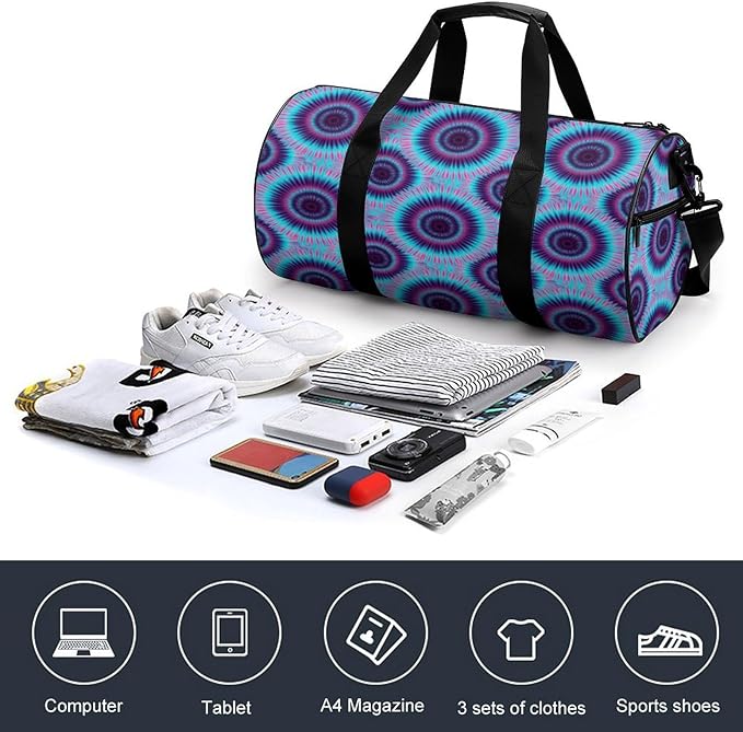Travel Duffle Bag Color Tie Dye Carry On Weekender Bags Workout Lightweight Duffel Bags for Men and Women
