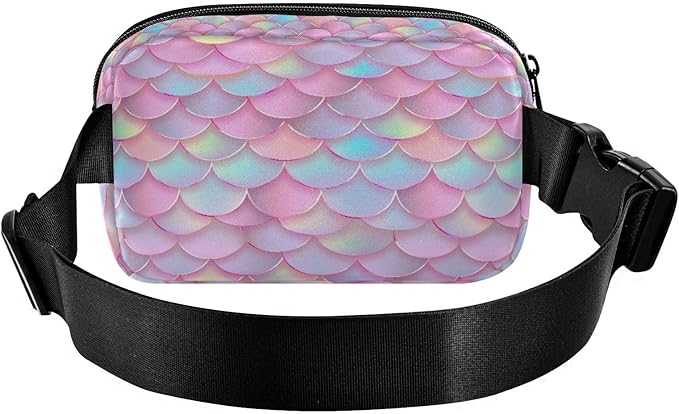 Colorful Mermaid Scale Fanny Pack for Women Men Water Resistant Fashion Waist Packs with Adjustable Strap Belt Bag for Travel Workout Jogging Hiking 21219392