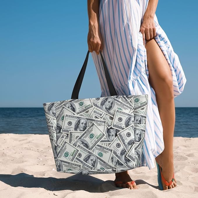 Beach Tote Bag for Women Beach Bag Waterproof and Sandproof Tote Bag with Wet Bag Large Travel Bag for Weekend Travel